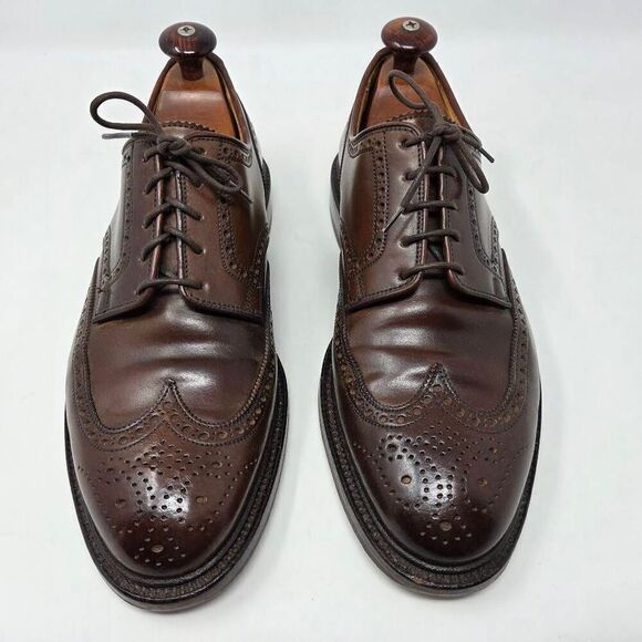 POLO RALPH LAUREN X CROCKETT & JONES MARLOW CIGAR SHELL CORDOVAN WINGTIPS 8.5 D - Picture 2 of 11